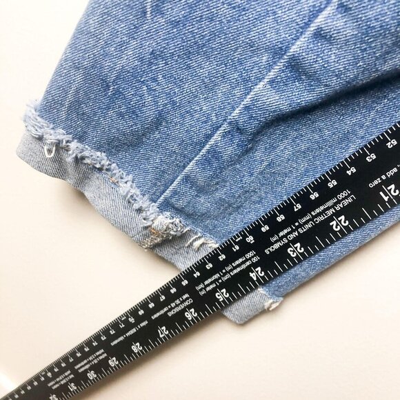 Asos Shark Bite Distressed Waist Jeans Statement Denim Blue Womens 32 - Picture 14 of 16